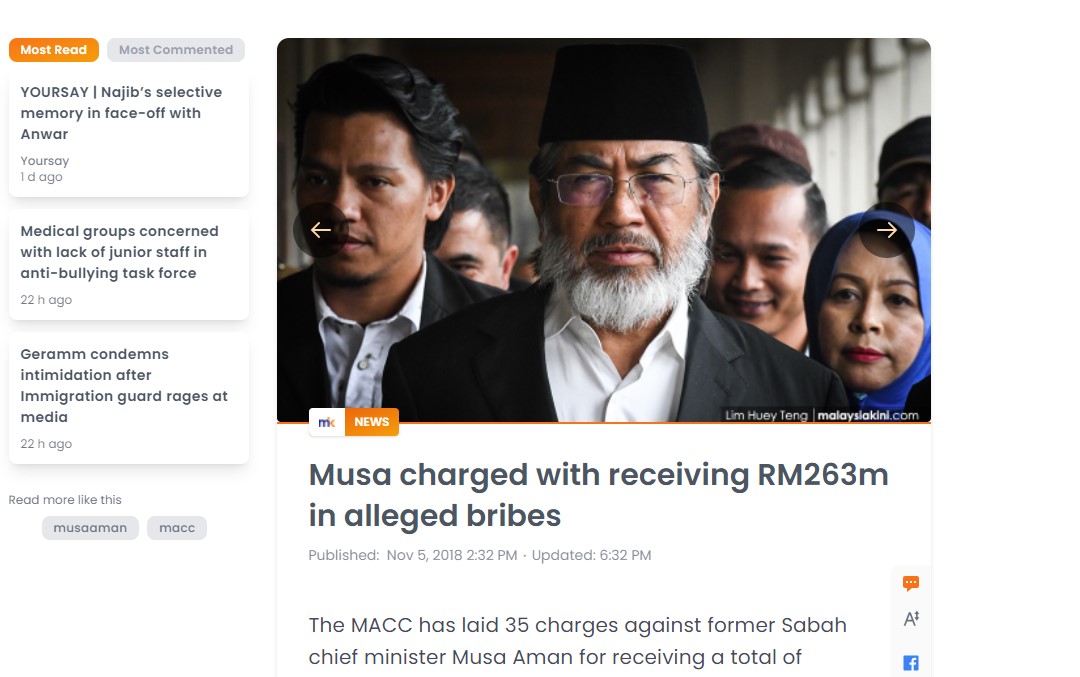 Read more about the article Musa charged with receiving RM263m in alleged bribes